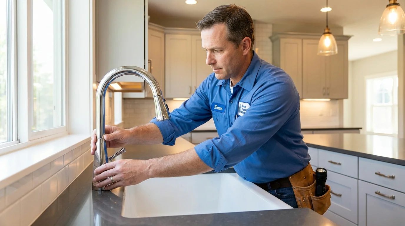Kitchen faucet installation by Johns Plumbing LLC in Dyersville