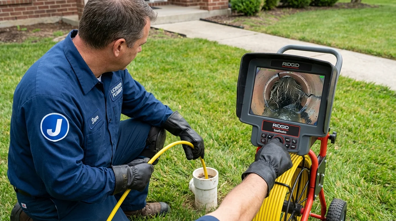 Sewer camera inspection being performed by Johns Plumbing LLC in Dyersville