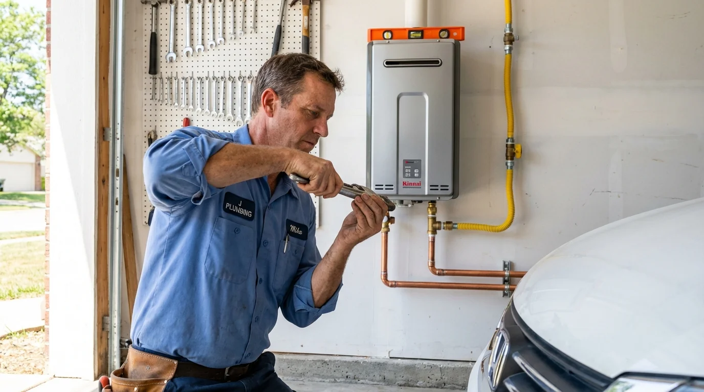 Tankless water heater installation by a Johns Plumbing LLC plumber in Dyersville